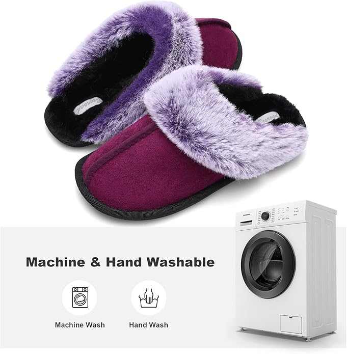 Besroad Winter Fuzzy House Slippers Sandals Plush Faux Fur Fluffy Flats Slippers Warm Slide Shoes for Women