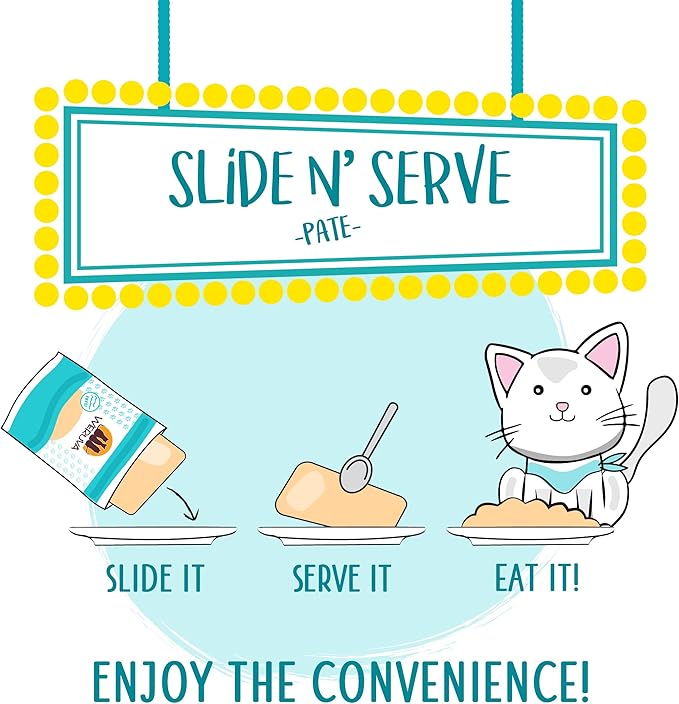 Weruva Slide N' Serve Paté Wet Cat Food, The Showcase Chowdown Slide N' Serve 2.8oz Pouch Variety Pack of 16, Multi Color