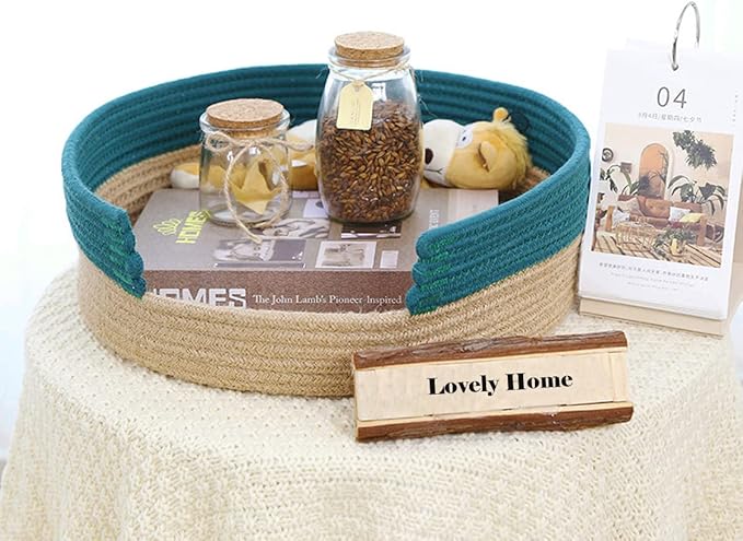 Cat Bed Cotton Rope Cat Beds for Indoor Cats Washable Dog Bed for Small Dogs Cat Scratching Board Pet Mat for Sleeping Four Seasons Universal (Green&Jute)