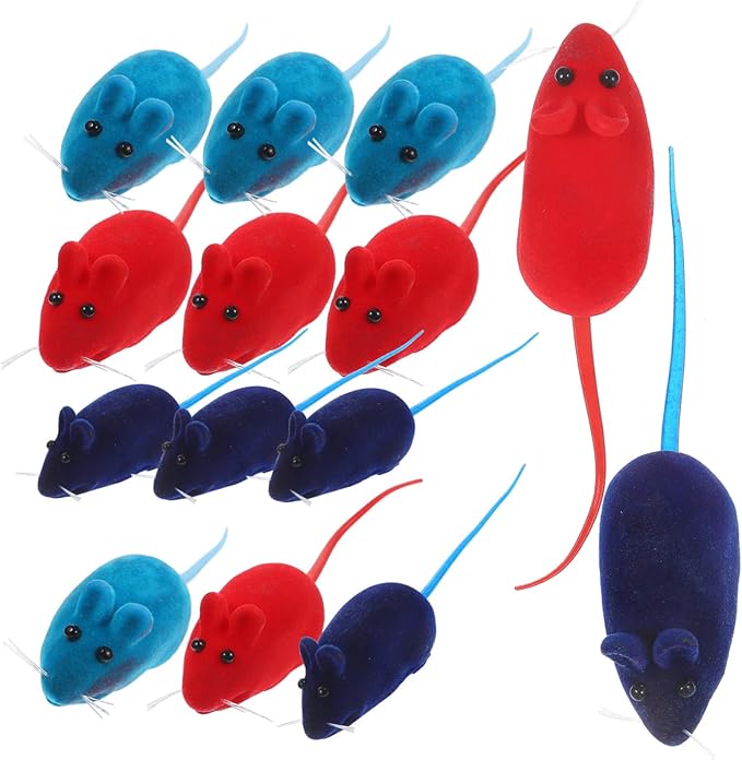 POPETPOP 20pcs Cat Toys Mice - Squeaky Mice Cat Toys - Pet Cat Soft Mouse Toy Interactive Toy Kitten Toys Noise Lovely Rat Mice False Mouse Playing Toys Random Color