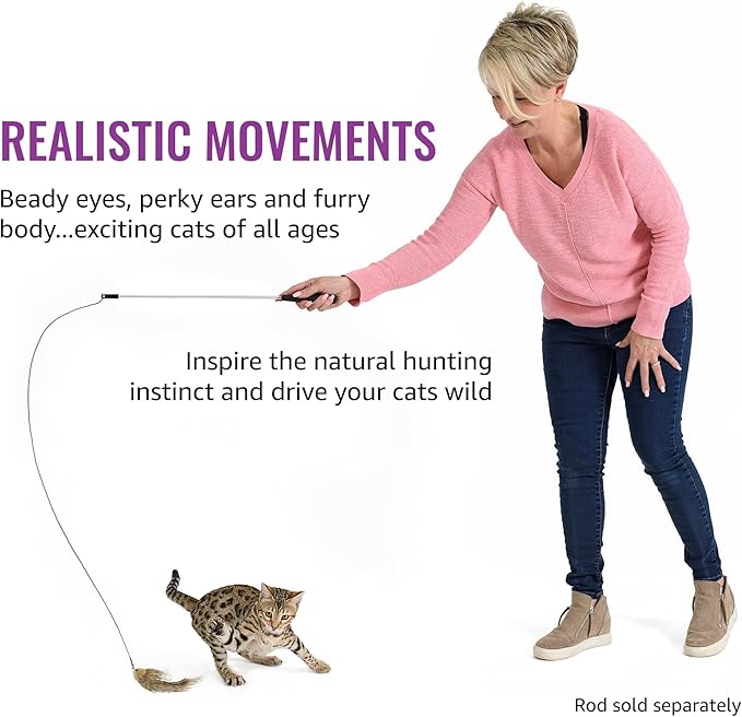 RompiCatz Critter Collector Series Teaser String and Interactive Cat Toy Attachment, Wily Mouse