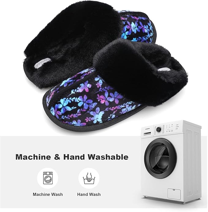 Besroad Winter Fuzzy House Slippers Sandals Plush Faux Fur Fluffy Flats Slippers Warm Slide Shoes for Women