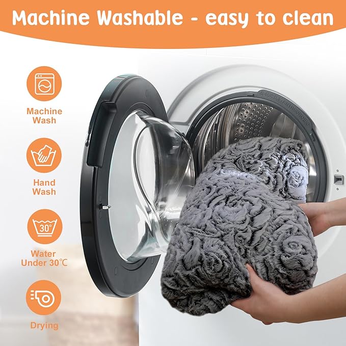 2 in 1 Dog Bed Crate Pad Mat Washable Reversible (Cool & Warm) Soft Fluffy Pet Kennel Beds for Large Medium Small Puppy Cat Sleeping Mattress Machine Wash Dog Cooling Mats (Dot Dark Grey, 41"*27")