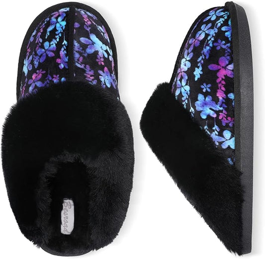 Besroad Winter Fuzzy House Slippers Sandals Plush Faux Fur Fluffy Flats Slippers Warm Slide Shoes for Women