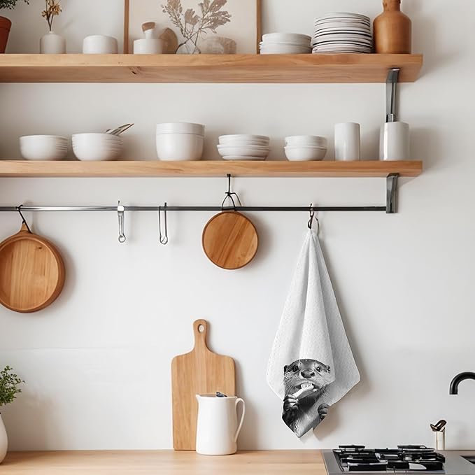 Funny Otter Hand Towels for Bathroom, Otter Bathroom Hand Towels, Otter Bathroom Decor, Otter Gifts for Otter Lovers Women, 16x24 Inch