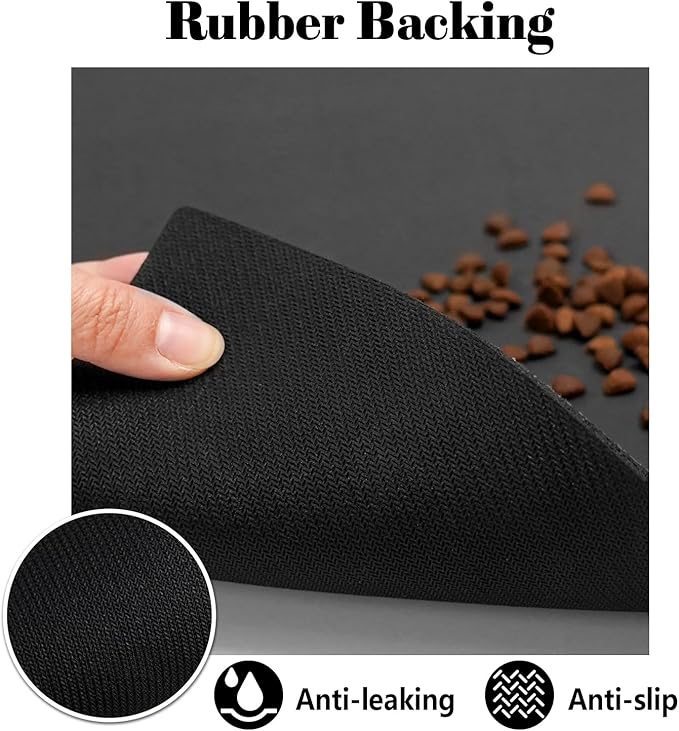 Dog Food Mats for Floors Absorbent, Pet Cat Food Mat - Quick Dry Dog Bowl Mats for Food and Water, Eco-Friendly Boho Pet Supplies