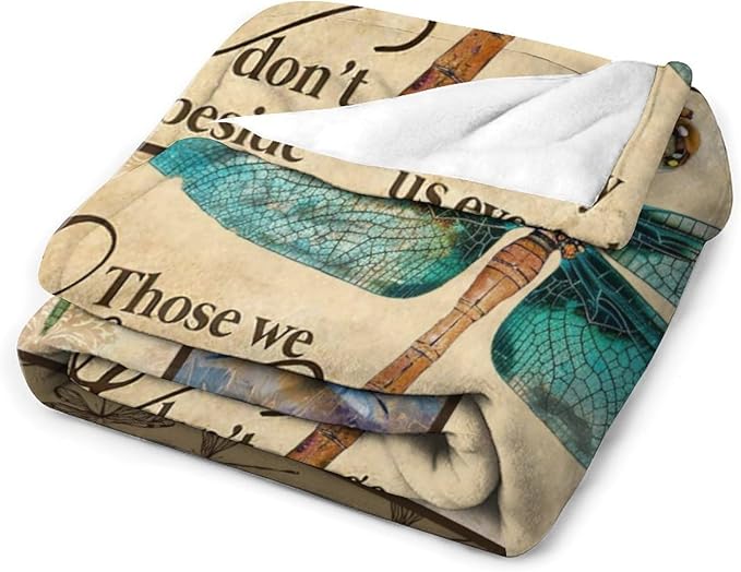 Dragonfly Print Blanket Dragonflies Memorial Throw Blankets Gifts for Couch Sofa Bed Stuff Decor Lightweight Soft Cozy Fleece Plush Warm Flannel Bedding for Lover Men Women Teen Adults 50"x60"