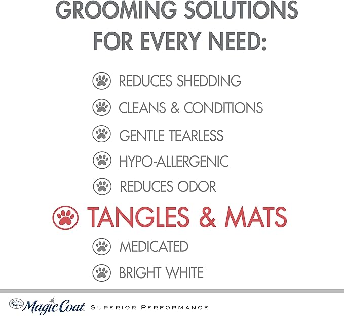 Four Paws Magic Coat Detangling Shampoo for Dogs Detangling Dog Shampoo 16 Ounces (1 Count)