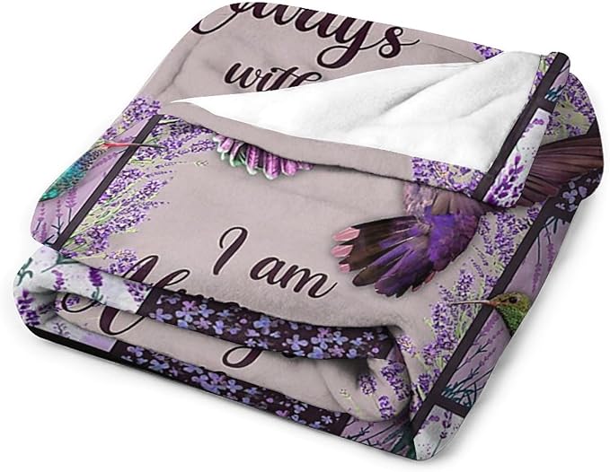 Hummingbird Print Blanket Purple Lavender Bird Animal Throw Blankets for Couch Sofa Bed Stuff Decor Soft Cozy Fleece Plush Flannel Blanket for Baby Adults Lover Men Women 40"x50"