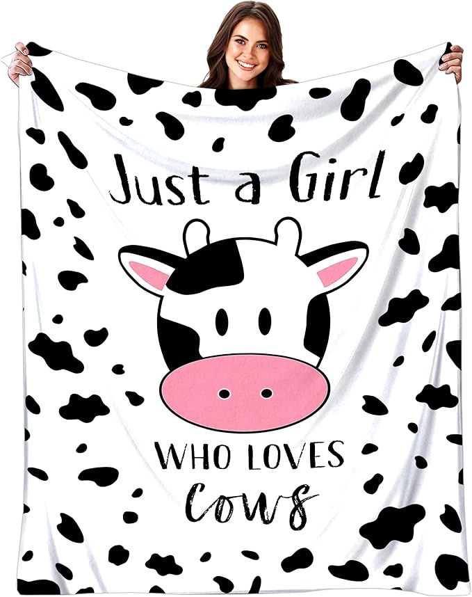 Cow Blanket Gifts for Women Cow Gifts for Cow Lovers Soft Flannel Cow Throw Blanket for Kids Adults 60""x50""