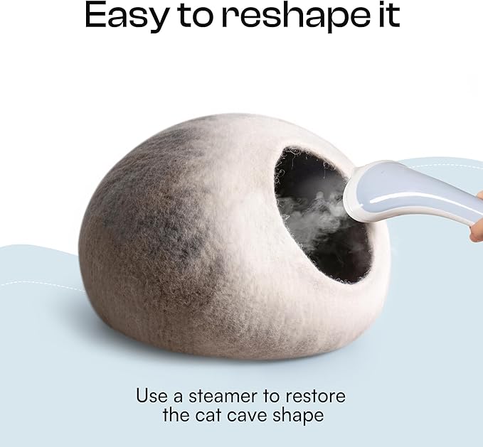 Cat Cave Bed -Handmade Wool Cat Bed Cave, Cat Bed Cat House, Felt Cat Caves for Indoor Cats and Kittens