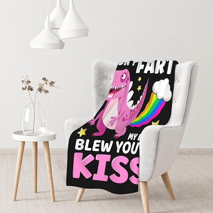 Funny Dinosaur Blanket Gift for Girls Boys- 60x80 Inches Soft Flannel Dino Throws Blankets Funny Gift for Teen Women Men Adult Cute Dinosaur Lover Gifts for Bed Sofa Couch-Twin Size