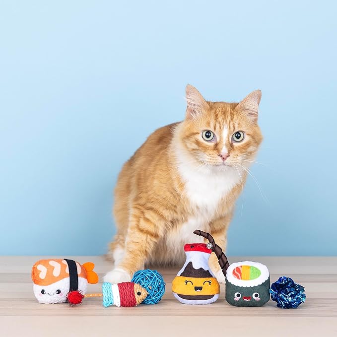Fringe Studio "True SOYMATES, Set of 6, Multipack Cat Toy Set, Pet Shop Collection (610008)