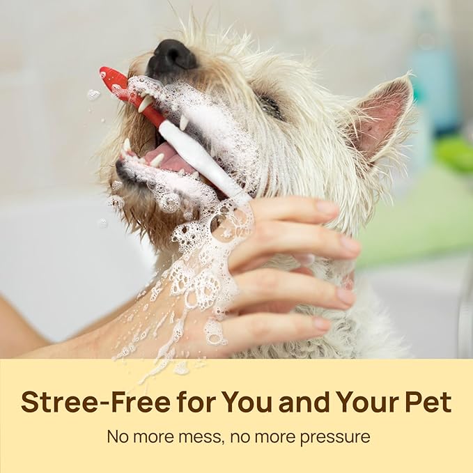 HICC PET Teeth Cleaning Wipes for Dogs & Cats, Remove Bad Breath by Removing Plaque and Tartar Buildup No-Rinse Dog Finger Toothbrush, Disposable Gentle Cleaning & Gum Care Pet Wipes, 50 Counts