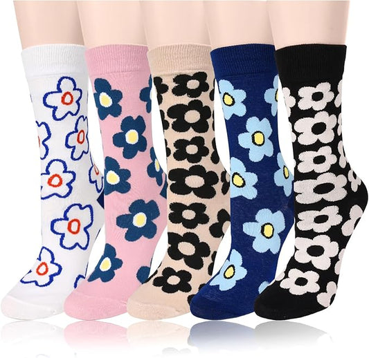 Benefeet Sox Womens Novelty Funny Crew Socks Girls Cute Animal Colorful Floral Patterned Silly Funky Casual Cotton Socks