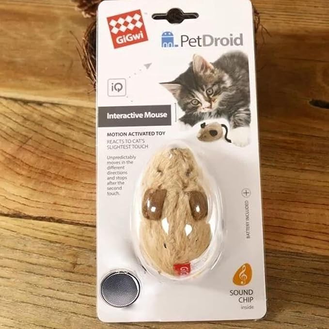 Vealind GiGwi Interactive Cat Toys Auto Moving Mice with Lifelike Squeaky Sound Mouse Toy (Coffee)