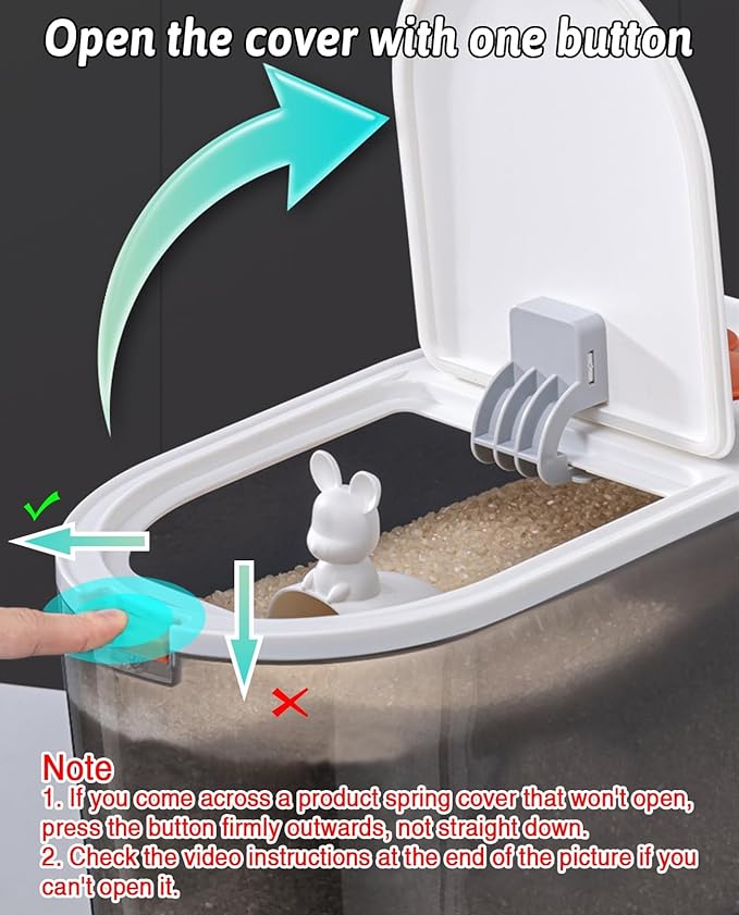 BNOSDM Airtight Cat Food Storage Container for Pet Dog Foods Storage Bins with Scooper Translucent Plastic Pets Dogs Cats Birds Dry Feed Dispenser, Kitchen Rice Cereal Flour 8 lb