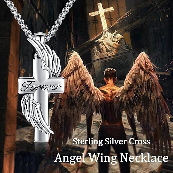 Aniu Cremation Jewelry for Ashes S925 Sterling Silver Urn Necklace Memorial Necklace for Human Ashes of Loved Ones Keepsake Pendant for Men Women
