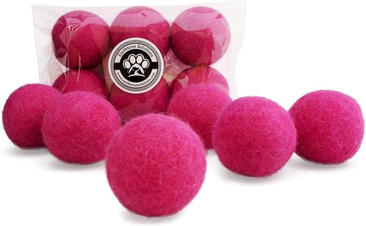 Wool Cat Toys - Felt Cat Toy Balls for Small Pet Fetch and Play - Eco Friendly Quiet Wool Ball Cat Toy for Cats and Kittens - Choose Your Colors