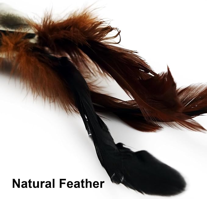 2 Pcs Real Feather Cat Birds Toys Realistic Simulation Birds Toys with Bells for Indoor Cats Kittens.