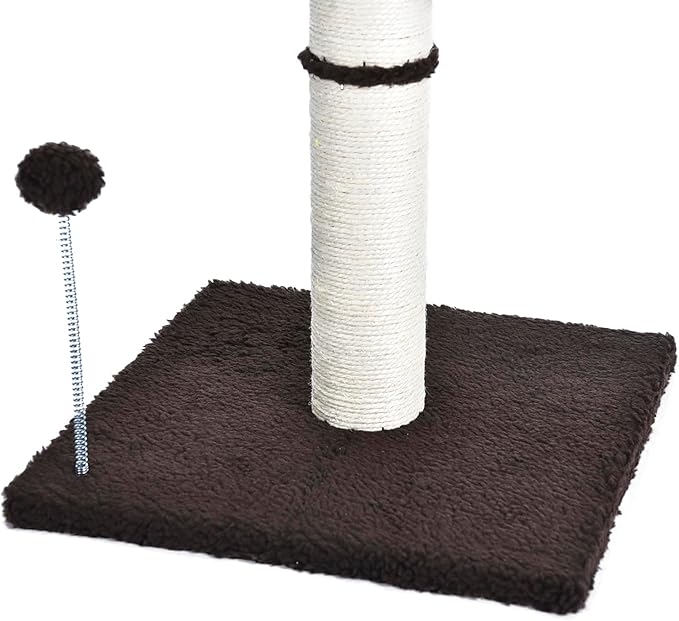Cat Craft Scratching Post, Cat Scratch Post 20" Kitten Scratcher Sisal Scratch Posts with Hanging Balls, Chocolate