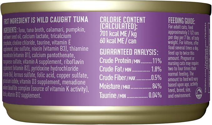 Tiki Cat Aloha Friends, Tuna, Calamari & Pumpkin, Grain-Free & High Moisture, Wet Cat Food for All Life Stages 3 oz. Cans (Pack of 12)