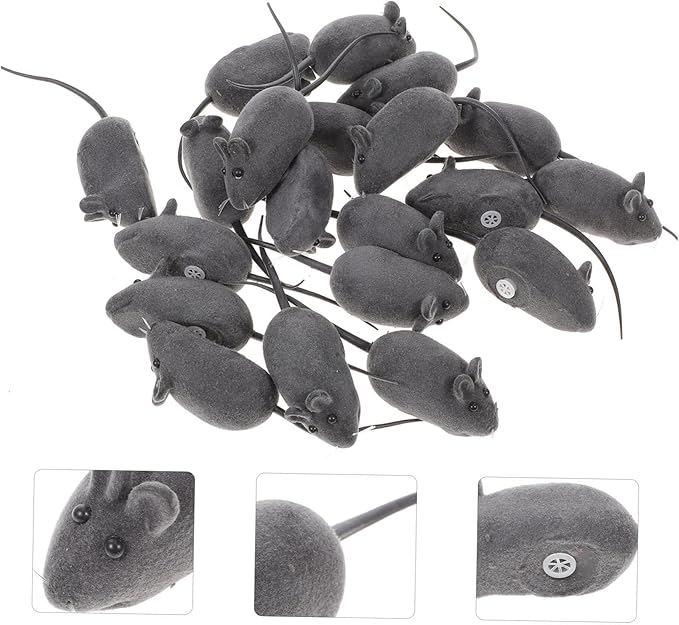 POPETPOP 20pcs Cat Toys Mice - Squeaky Mice Cat Toys - Pet Cat Soft Mouse Toy Interactive Toy Kitten Toys Noise Lovely Rat Mice False Mouse Playing Toys Random Color