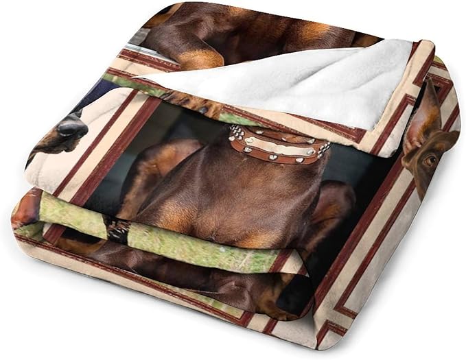 Doberman Gifts for Girls & Boys - Soft, Warm Fleece Throw Blanket for Bed & Sofa - 60"x80"