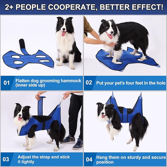 Dog Grooming Hammock Pet Grooming Hammock Harness for X-Large Dogs, Dog Hammock for Grooming with Clipper/Trimmer, Dog Grooming Supplies Dog Grooming Sling for Nail Clipping/Trimming