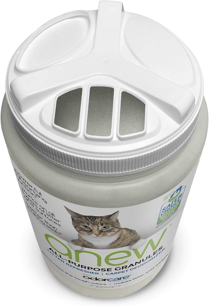 anew All-Purpose Granules 64 oz. (Value Pack) Cat Odor Eliminator for Litter Boxes, Carpets, Floors, Upholstery & More - EPA Safer Choice-Certified