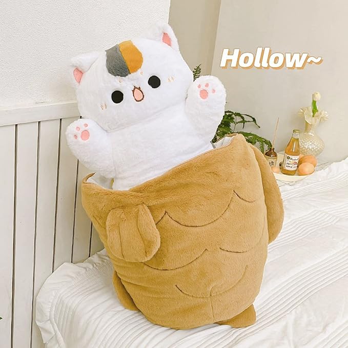 Ditucu 32 inch Large Taiyaki Cat Plush Pillow Giant Kitten Inside Fish 2 in 1 Big Size Stuffed Animal Plushies Toys with Outfit Sleeping Doll Gifts for Girls Boys