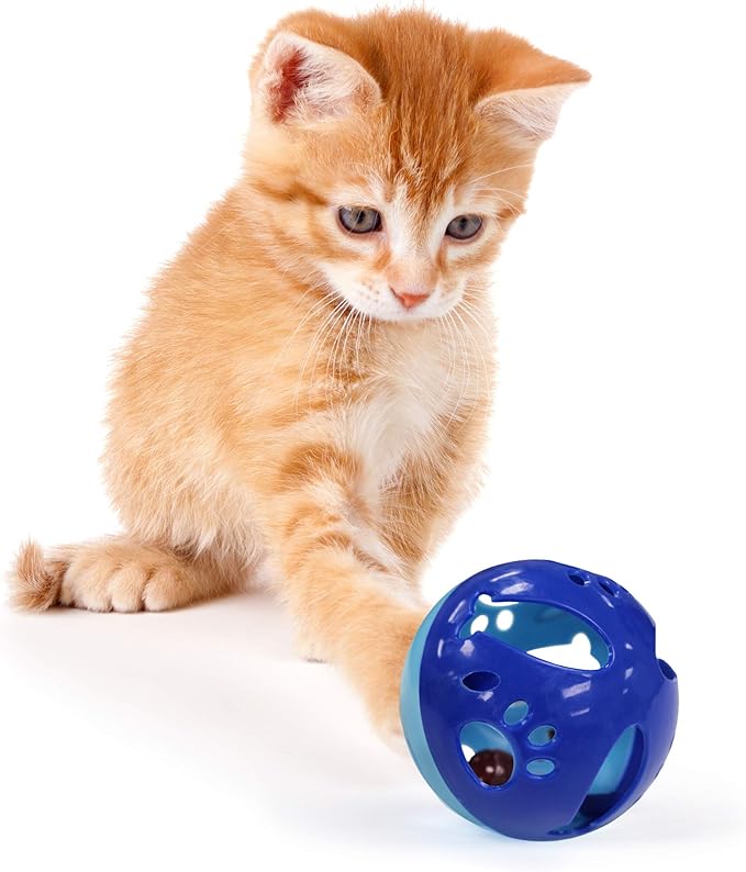 Pets First Large Size Cat Ball with Bell Toy for Cats Kittens and Other Animals - Hours of Play for Pets, Large Size for Extra Fun, Rings As It Moves