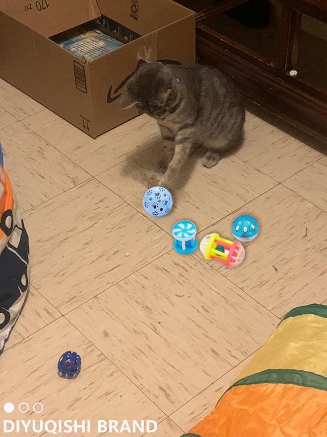 Cat Toys for Indoor Cats, 14 PCS Set with Wind-Up Chicken, Jingle Balls, and Catnip - Kitten Kitty Toy Pack for Playtime and Fun