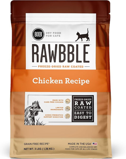 BIXBI Rawbble Dry Food Chicken Recipe for Cats, 3lb