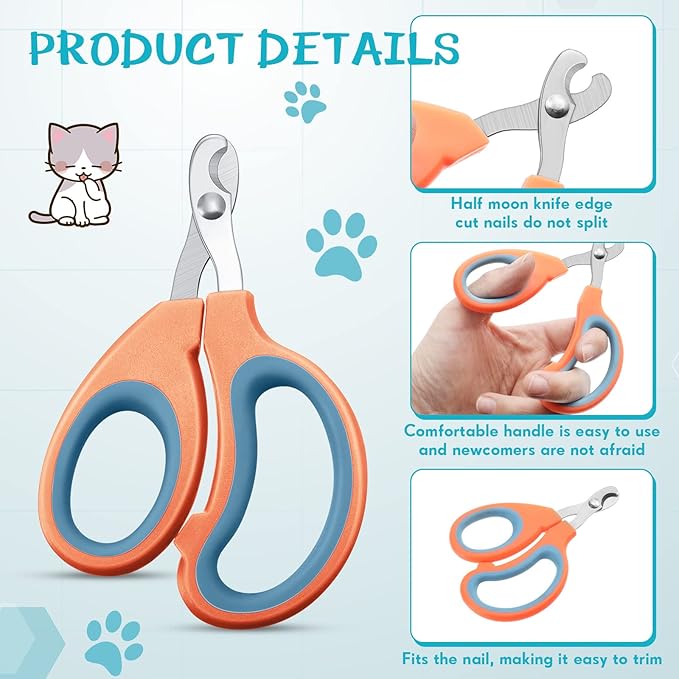 24 Pcs Cat Nail Clipper Bulk Kitten Claw Trimmer Pet Nail Cutter Claw Care for Cattery Cat Breeders Groomers Nonprofit Organization and Charity