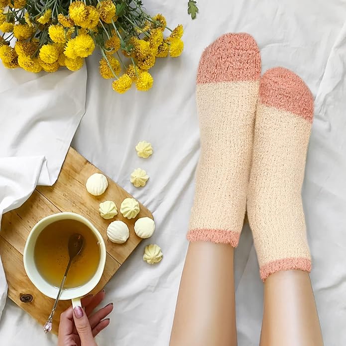 Benefeet Sox Cute Animal Fuzzy Socks for Women Girls Funny 3D Animal Cozy Socks Fluffy Slipper Socks Plush Comfy Soft Socks