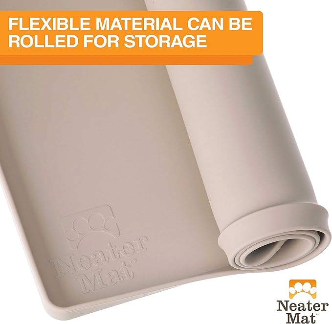 Neater Pet Brands Neater Mat Pet Mats for Food and Water, Dog Bowl Mat Waterproof Silicone, Pet Mat for Dog or Cat, Dog Food Mats for Floors Waterproof, Dog Water Mat & Dog Food Mat with Raised Edge