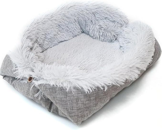 Gecheer Cat Bed for Indoor Cats, Washable Soft Pet Bed Innovative Design Warming Comfortable Cat Mat Suitable for Dogs, Cats