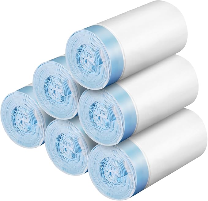 80 Count Waste Bags for Self-Cleaning Cat Litter Box, Replacement Extra Large Cat Litter Box Liners, 4 Rolls Drawstring Trash Bags for Robot, 20 x 18 Inches（4 Packs/80 Counts）