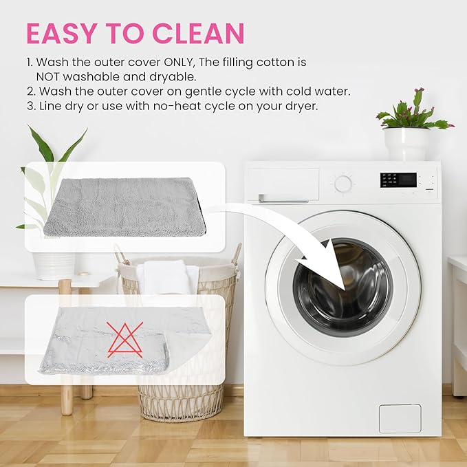 Self Warming Cat Bed, Heated Cat Bed, Noiseless Cat Heating Bed Pad, Self Heating Cat Dog Mat, Extra Warm Thermal Pet Pad for Indoor Outdoor Pets with Removable Cover Non-Slip Bottom Washable (Small)