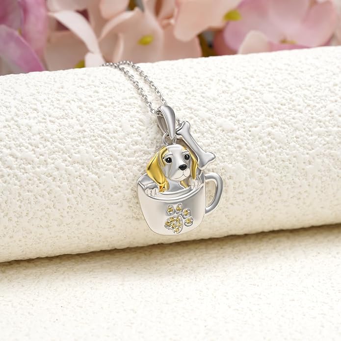 Black Cat/Pug/Boston Terrier/Capybara/Yorkie/Beagle/Maltese/Corgi Necklace 925 Sterling Silver Cute Animal Jewelry for Women