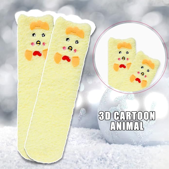 Benefeet Sox Cute Fuzzy Socks for Women Girls Fluffy Warm Cozy Novelty Slipper Socks Funny Animal Plush Sleeping Socks