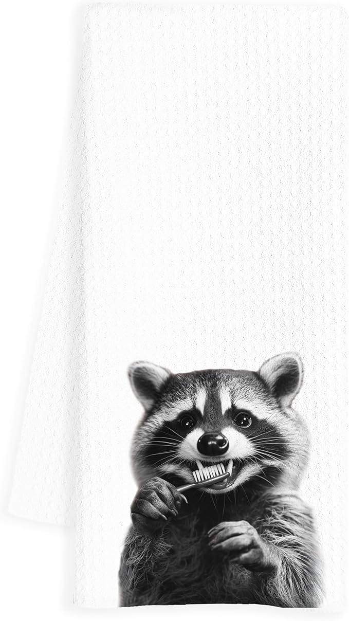 Funny Raccoon Hand Towels for Bathroom, Raccoon Bathroom Hand Towels, Raccoon Bathroom Decor, Raccoon Gifts for Women Raccoon Lovers, 16x24 Inch