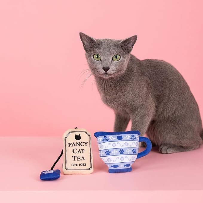 Fringe Studio Plush Cat Toy Set, High Tea, Mini 2 Piece Set, Pet Shop Collection (692008)