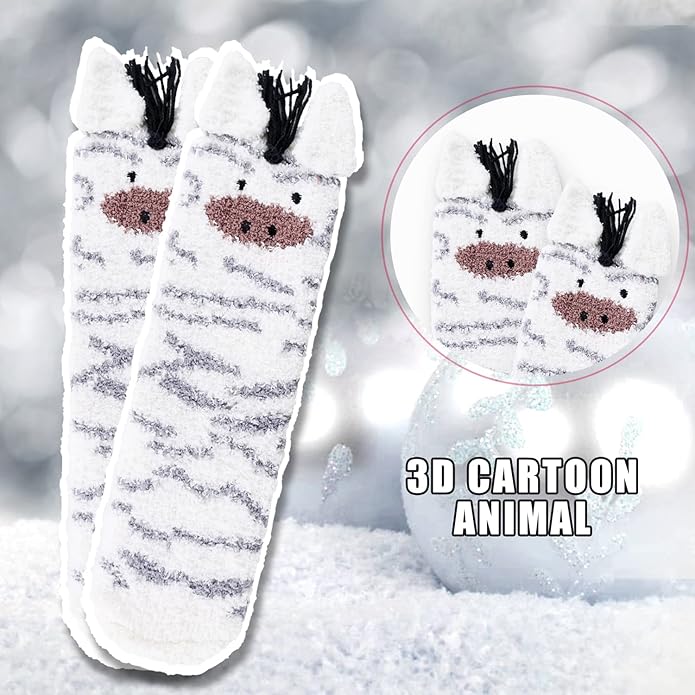 Benefeet Sox Cute Fuzzy Socks for Women Girls Fluffy Warm Cozy Novelty Slipper Socks Funny Animal Plush Sleeping Socks