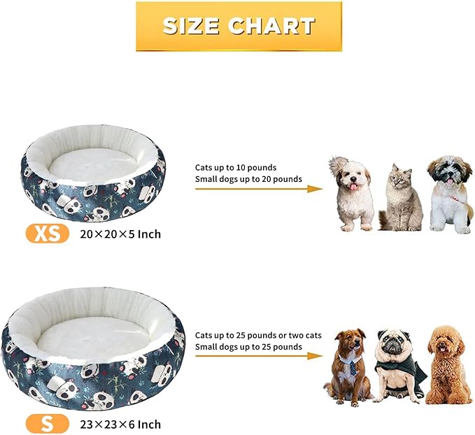 Circular Calming Dog & Cat Bed Anti-Anxiety Plush Dog Bed Washable Pet Bed with Anti Slip Backing Donut Cuddler with Cute Jacquard Patterns for Cat and Small Puppy 30" (Small, Beijing Opera)