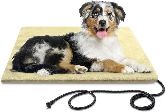 Constant Pet Heating Pad for Dog & Cat, Waterproof Cat Heating Pad with Multi Sizes for Outdoor Indoor, Warm Dog Heating Pad with Chew Resistant Cord, Soft Fluffy Heating Pad for Cats Washable