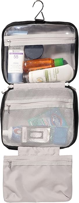 Baggallini Unisex's Hanging Travel Toiletry Kit-Lightweight 6x10 Inch Makeup Bag Toiltery