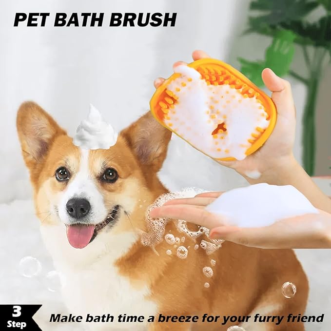 Cat & Dog Grooming Kit, Dog Hair Brush for Shedding - Includes Steam Brush, Undercoat Rake, Bath Brush, Flea Comb, Massage brush - Fur Dematting Tool