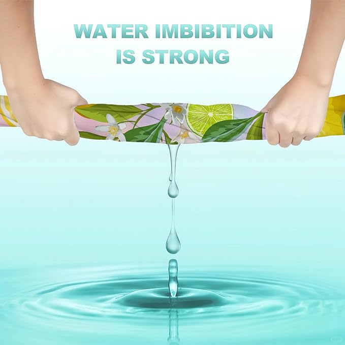 2 Pack Hand Towels for Bath,Yellow Green Lemons Decorative Towels Highly Absorbent Soft Towels for Bathroom Beach Kitchen Spa Gym Face Towel 14x28 Inch